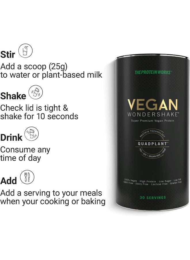 THE PROTEIN WORKS - Vegan Wondershake Protein Shake Multi Award Winning Amazing Taste 30 Servings Cookies And Cream - Image 1
