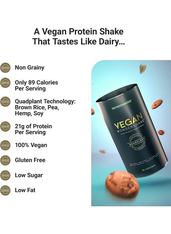 THE PROTEIN WORKS - Vegan Wondershake Protein Shake Multi Award Winning Amazing Taste 30 Servings Cookies And Cream - Image 1