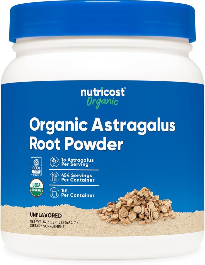 Nutricost Organic Astragalus Root Powder 1LB  Gluten Free NonGMO Vegetarian - Image 1