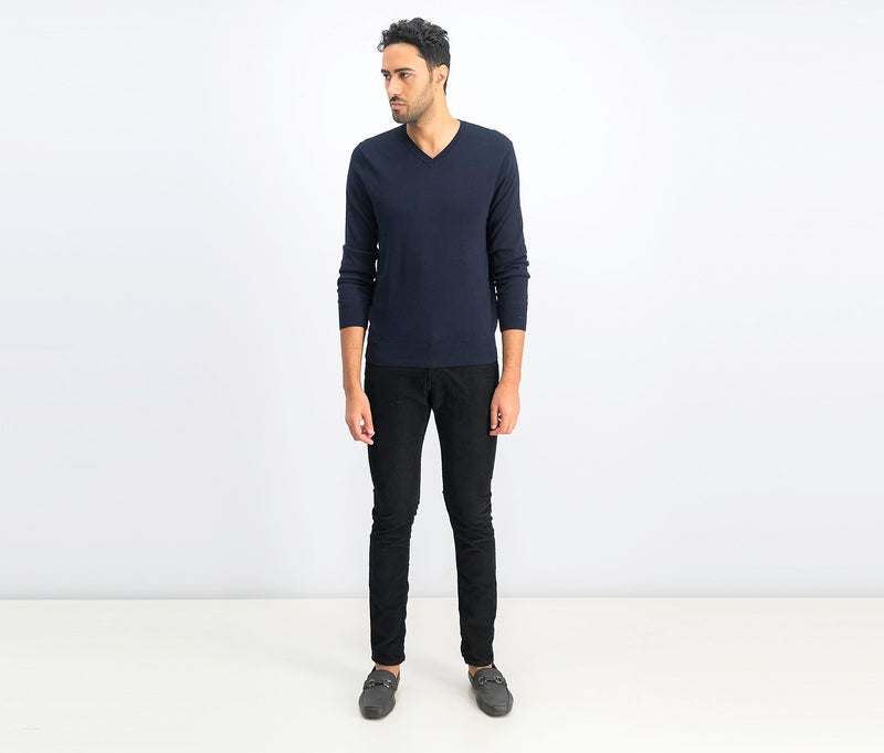 PERRY ELLIS Men Pullover Sweater, Navy - Image 4