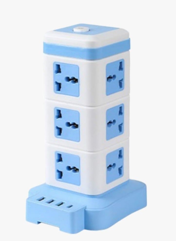 TIGER Tower Power Strip Surge Protector with USB C, 12 Outlets, Retractable Cord, and Flat Plug/Best Heavy-Duty Power Strip for Desktop, Office, and Gaming/Multi Device Charging Station  - Image 1
