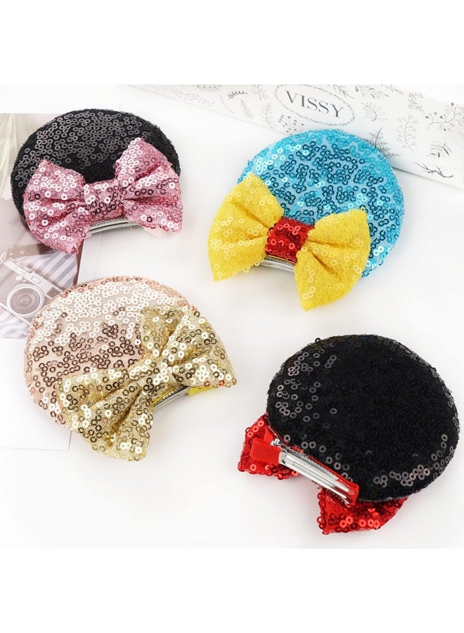 CellElection 8PCS Sequin Mouse Ears Hair Clips Glitter Hair Bows Cute Mice Ears Clips Barrettes for Women Girls Hair Accessories for Costume Party Favor Halloween Christmas Decoration - Image 5