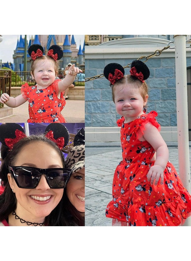 CellElection 8PCS Sequin Mouse Ears Hair Clips Glitter Hair Bows Cute Mice Ears Clips Barrettes for Women Girls Hair Accessories for Costume Party Favor Halloween Christmas Decoration - Image 2