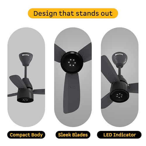 atomberg Renesa Enzel 600mm Newly Launched BLDC Ceiling Fan with Remote | BEE 5 star | High Air Delivery | LED Speed Indicator | Low Noise | Sleek Design | Power Saving | 3 Year Warranty | Pebble Grey - Image 2