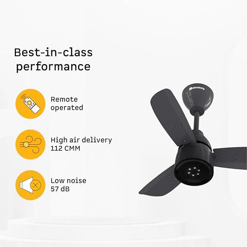 atomberg Renesa Enzel 600mm Newly Launched BLDC Ceiling Fan with Remote | BEE 5 star | High Air Delivery | LED Speed Indicator | Low Noise | Sleek Design | Power Saving | 3 Year Warranty | Pebble Grey - Image 3