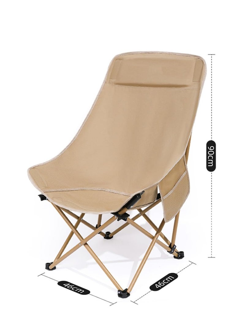 XICEN - Outdoor High Back Chair, Folding Camping Chair, Portable Stool and Lounge Chair, Load Capacity 150kg (Black) - Image 1