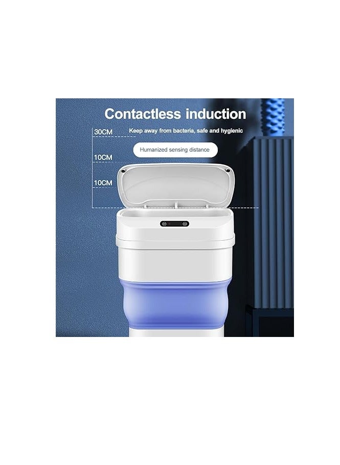 PROMASS Smart Trash Can with Foldable and Waterproof, 17L / 2 Modes Inductive to Open the Lid Intelligent Induction Trash Bin for for Bathroom Kitchen Office Desktop - Image 3
