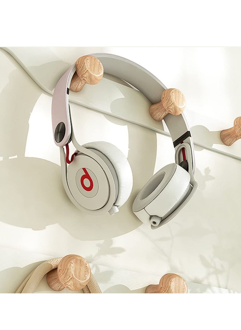 Multipurpose Over Door Hooks with 5 Wooden Hooks for Coats and Towels, Ideal for Bathroom and Bedroom Use, Stylish Coat Hanger in White - Image 2