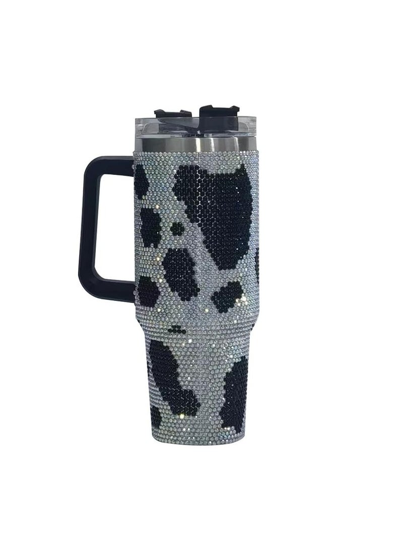 40 أونصة من حجر الراين تمبلر الفولاذ المقاوم للصدأ كأس النساء الماس اللامع سيارة السفر ثيرموس القهوة زجاجة الماء