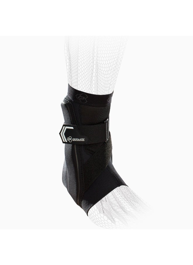 DonJoy Performance BIONIC Ankle Support Brace: Left Foot, Black, Small