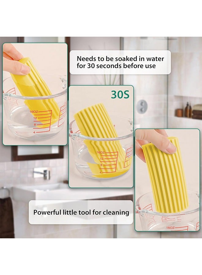 Damp Clean Duster , 2 Pack Magic Cleaning Sponge Baseboard Cleaner Tool for Blinds, Glass, Baseboards,Radiators,Window Track Grooves(Yellow)  - Image 5