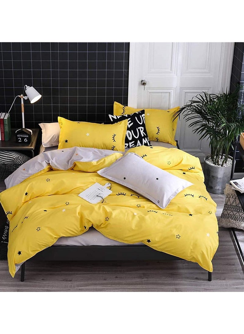 GOLDEN HOME طقم غطاء لحاف بنمط مخطط مكون من 6 قطع مقاس كينج/كوين/مفرد. تتضمن المجموعة 1 غطاء لحاف، 1 ملاءة سرير جاهزة، 4 أكياس وسائد  - Image 2