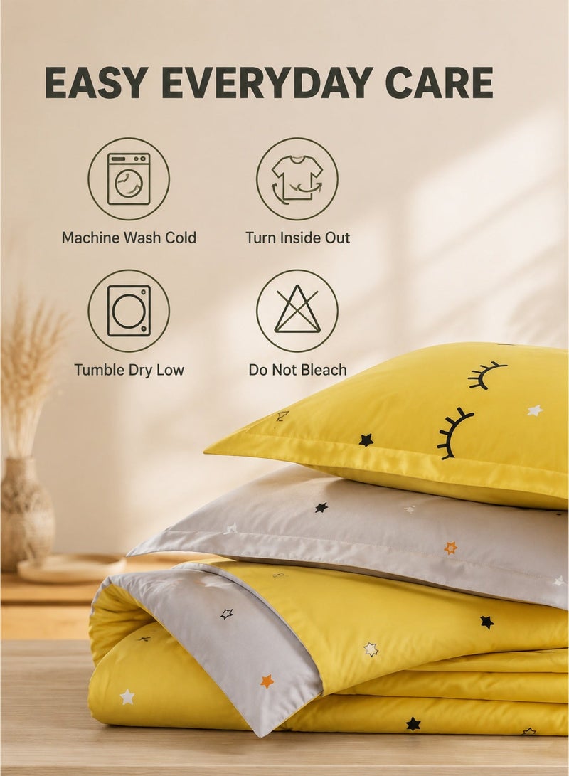 GOLDEN HOME 6 Piece King/Queen/Single size, striped pattern duvet cover set. set includes 1 Comforter Cover, 1 Fitted Bedsheet, 4 Pillowcases - Image 5