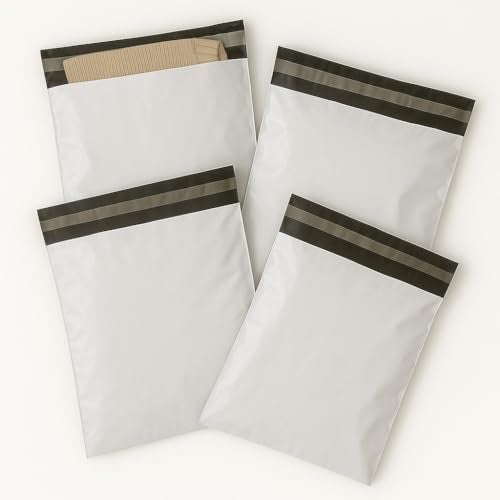 POWERLON Tamper Proof(Size-10x14) Plastic Courier Packing Bag with Pod - 55 Microns Ecommerce Packaging, Envelopes, Pouches & Covers, White and Black, Pack of 100 Pcs - Image 5