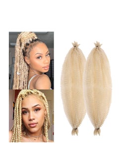 24 Inch Springy Afro Twist Hair Natural Synthetic Hair Pre Separated Marley Twist Braiding Hair Synthetic Wrapping Hair For Soft Suitable for women 2 PCS