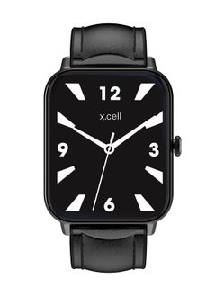 Xcell Xcell G8 Talk Pro Smart watch, Heart Rate/Blood Pressure/Oxygen Level Monitoring, Receive & Make Calls,Water Resistance: IP67, 1 Week Battery Life, Compatibility: IOS/Android-Black Leather  - Image 3
