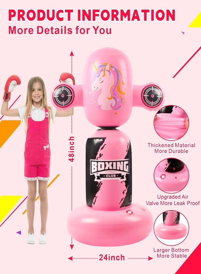 VCOLAN Punching Bag for Kids,48inch Kids Punching Bag,New Upgraded 360°Rotating Inflatable Boxing Bag Toy for Girls, Christmas Birthday Gift for Kids Age 3-6 - Image 4