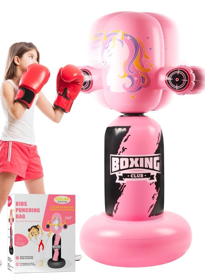 VCOLAN Punching Bag for Kids,48inch Kids Punching Bag,New Upgraded 360°Rotating Inflatable Boxing Bag Toy for Girls, Christmas Birthday Gift for Kids Age 3-6 - Image 1