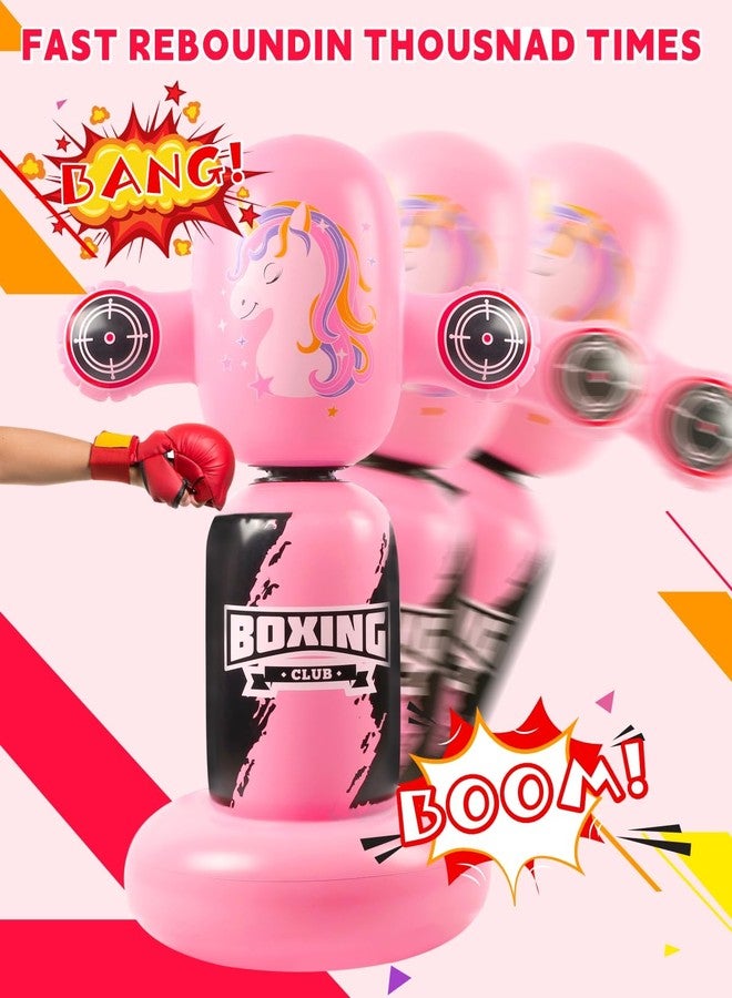VCOLAN Punching Bag for Kids,48inch Kids Punching Bag,New Upgraded 360°Rotating Inflatable Boxing Bag Toy for Girls, Christmas Birthday Gift for Kids Age 3-6 - Image 5