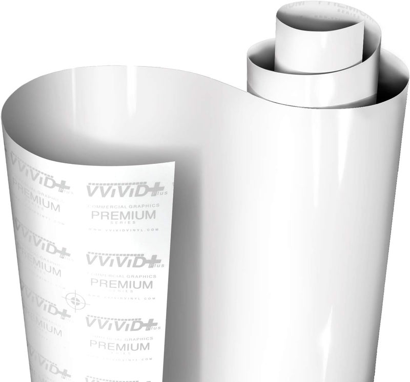 VViViD + Ultra Gloss Premium Vinyl Car Wrap Film (1ft x 5ft, Gloss White) - Image 1