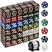 PUGED 79 Pcs MTG Dice Set in 12 Colors with Plus 1 Life Counter Dices Buff Ability Keyword Tokens Shield and Spindown Dice Life Counter Wheel Bag For MTG TCG Cards Gaming Accessories Black and Purple - Image 2