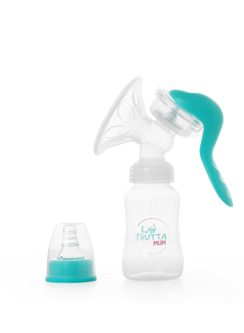 لا فروتا مضخة حليب يدوية من La Frutta MUM، ناعمة ولطيفة، يدوية، خالية من مادة BPA، زجاجة أطفال كلاسيكية سعة 150 مل، حلمة سيليكون، تتضمن أكياس تخزين الحليب المجانية. - Image 1