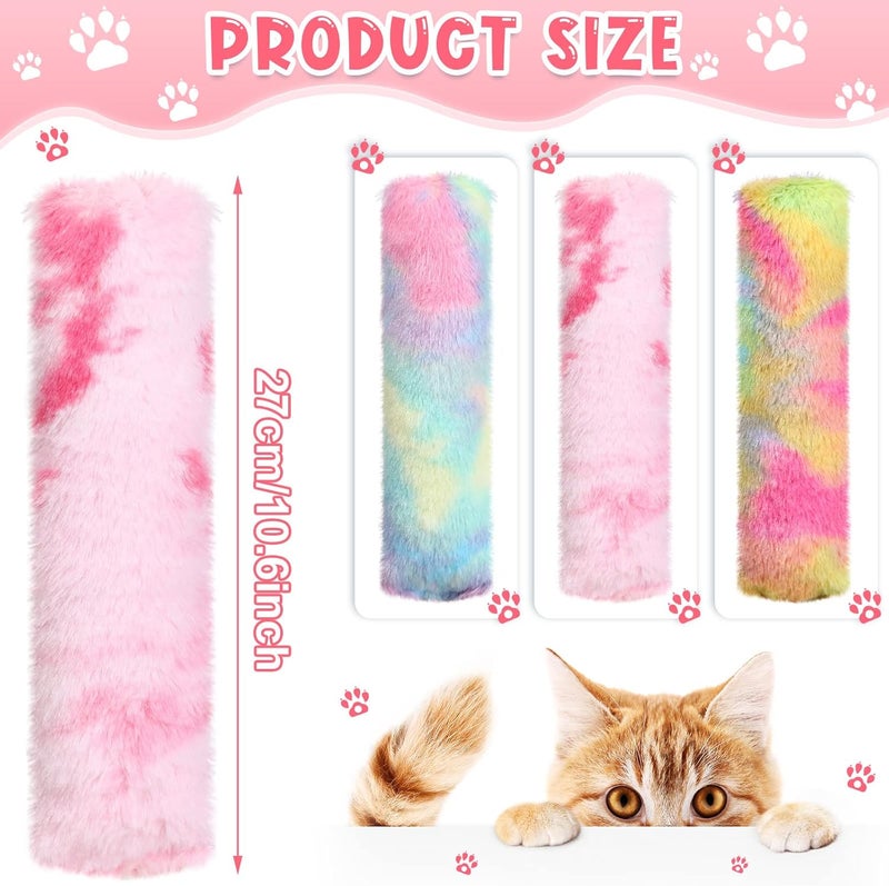 Civaner 6 Pcs 106 Inch Cat Catnip Toys Interactive Kitten Kicker Toy Soft Plush Cat Pillow Sticks Kitten Chasing Chewing Exercising Catnip Toy IndoorPinkBlueYellowCandy - Image 2