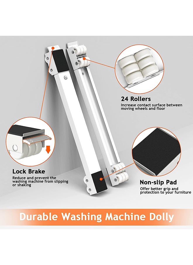 Generic Furniture Dolly Mobile Roller, Extendable Appliance Rollers Mobile Washing Machine Base, Fridge Stand Moving Cart for Washing Machines, Refrigerators, Dryers, Dishwashers, White  - Image 2