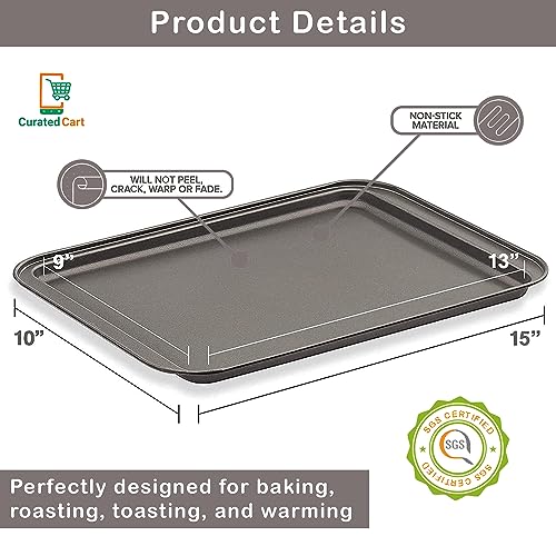 PureBake 1 Pc Nonstick Baking Sheet Pans, Non-Toxic and Rimmed Carbon Steel Cookie Sheet Trays - Dent, Warp and Rust Resistant, Heavy Gauge Steel Oven Baking Sheets - Image 2