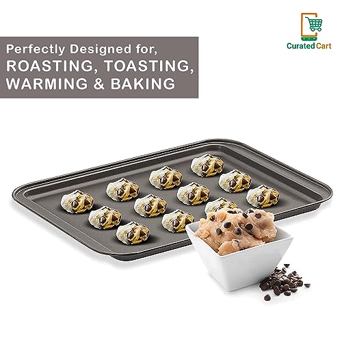 PureBake 1 Pc Nonstick Baking Sheet Pans, Non-Toxic and Rimmed Carbon Steel Cookie Sheet Trays - Dent, Warp and Rust Resistant, Heavy Gauge Steel Oven Baking Sheets - Image 4
