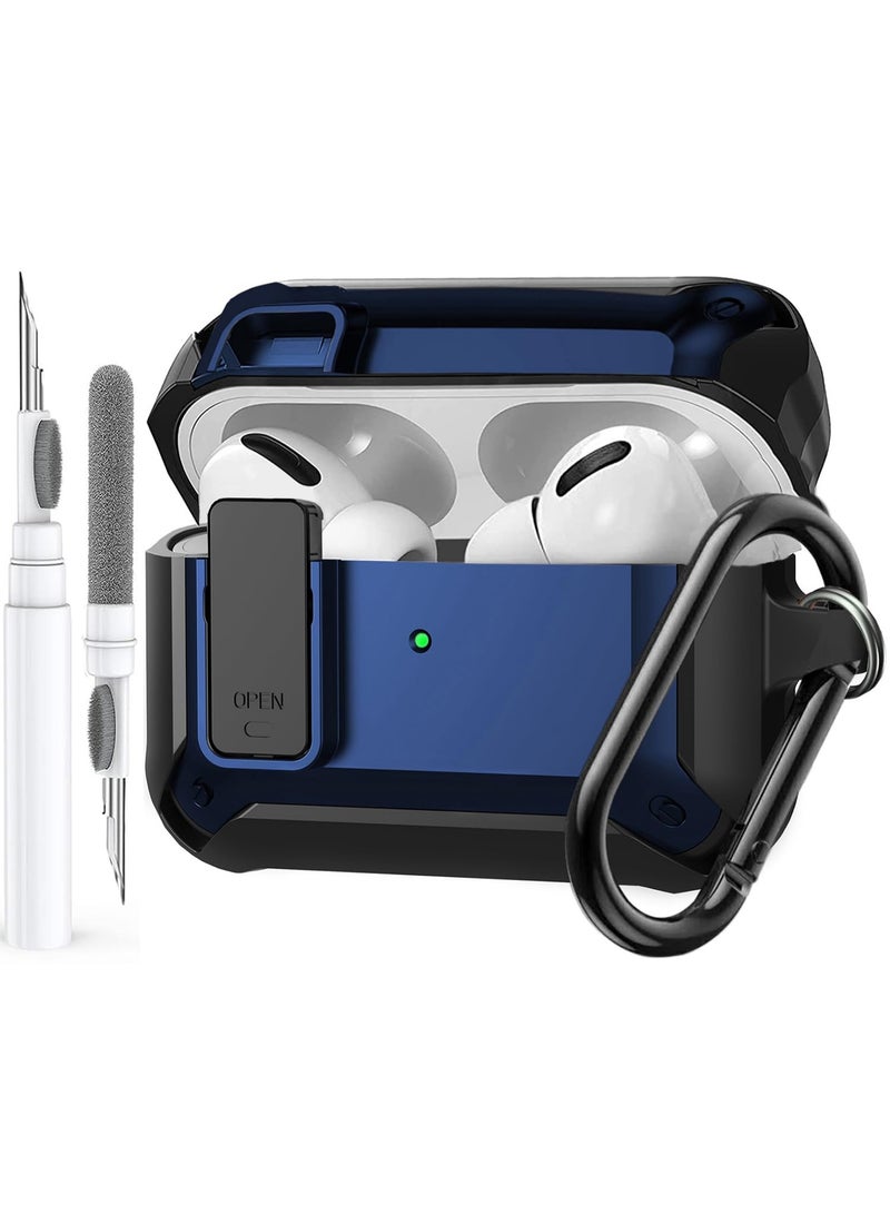 Arabest Airpods Pro 3 Case with Lock Clip, Rugged Apple Airpods Pro 3rd Generation Cover 2025 Men Women, Armor Shockproof iPod Pro3 Gen Protective Hard Shell with Carabiner&Cleaner kit, Black - Image 1