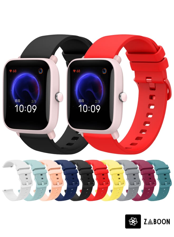 Zaboon Amazfit BIP U 20mm Solid Color Soft Silicone Watch Band - Image 3
