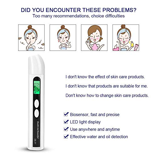ZERONE Skin Analyzer Portable, 0~99.9% Skin Detector Digital LCD Skin Face Oil Analyzer Monitor Tester Detector - Image 3