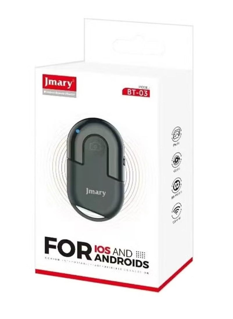 Jmary BT 03 Bluetooth Selfie Remote Shutter – Wireless Camera Controller for Smartphones with One-Click Photo & Video Capture, Compact and Lightweight Design, Universal Compatibility with iOS & Android – Ideal for Group Photos, Travel, and Vlogging - Image 2