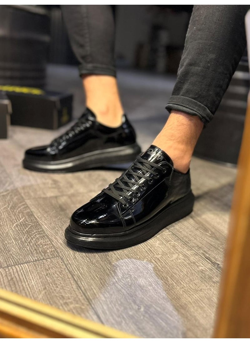 KnACK - High Sole Casual Shoe 044 Black Patent Leather (Black Sole) - Image 1