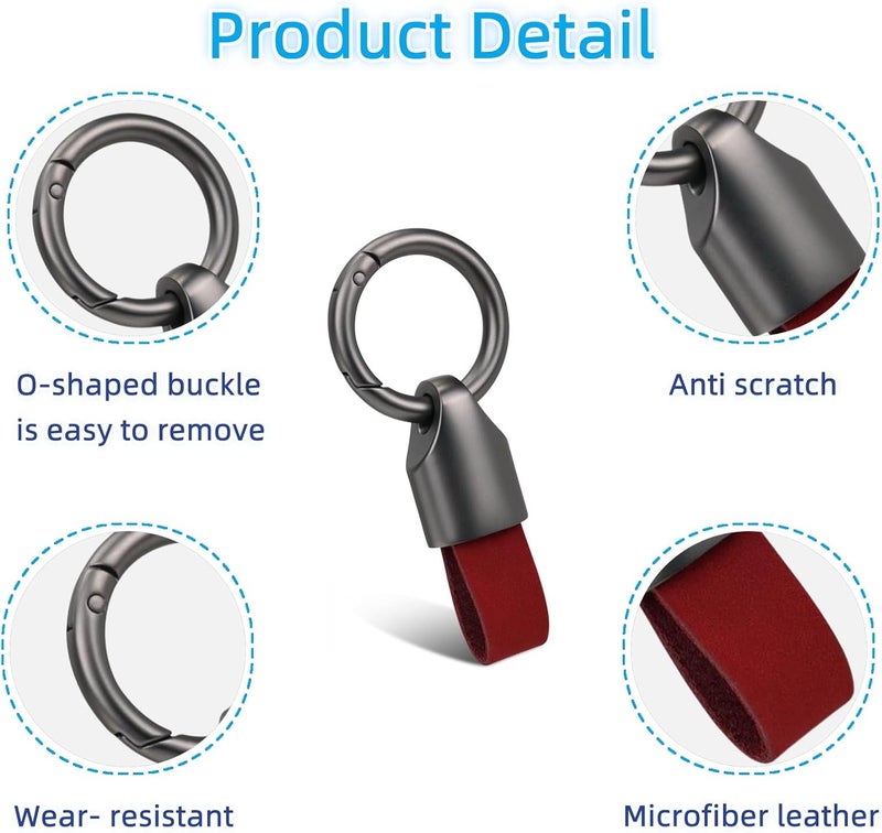 Rayibuir 2Pcs Leather Multifunctional Car Key Chain Clip with Zinc Alloy Buckle - Image 3