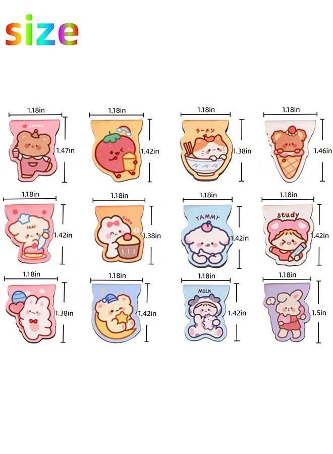 مرجعية مغناطيسية مكونة من 12 قطعة ، إشارات مرجعية جميلة مع أنماط الكرتون ، ومقاطع الصفحة إشارة مرجعية للطلاب اللوازم المكاتب المنزلية للمدرسة - Image 2