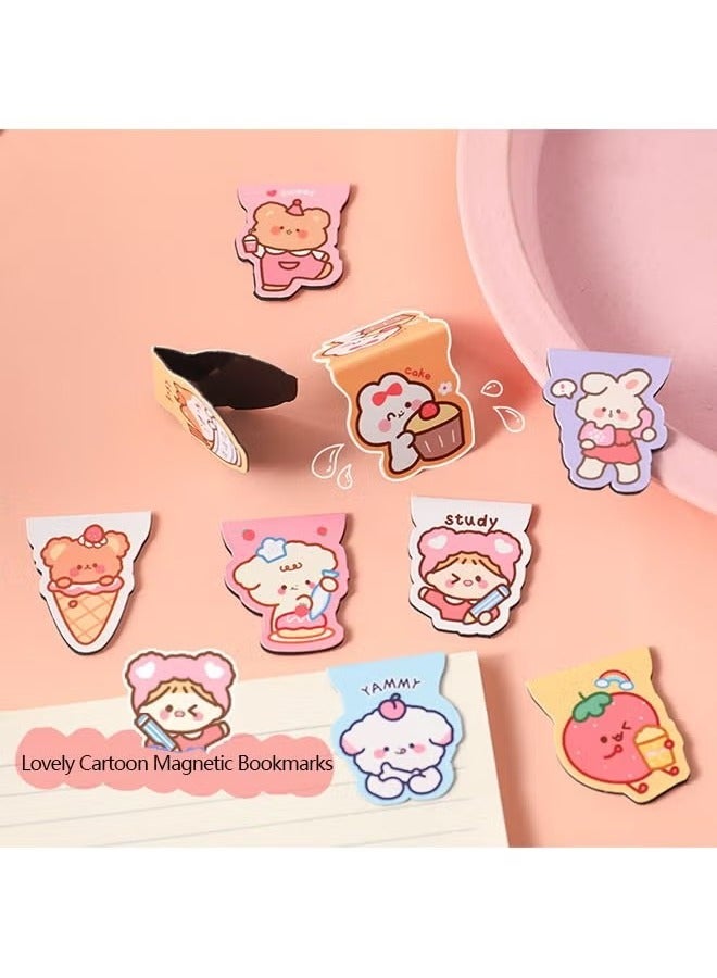 مرجعية مغناطيسية مكونة من 12 قطعة ، إشارات مرجعية جميلة مع أنماط الكرتون ، ومقاطع الصفحة إشارة مرجعية للطلاب اللوازم المكاتب المنزلية للمدرسة - Image 4