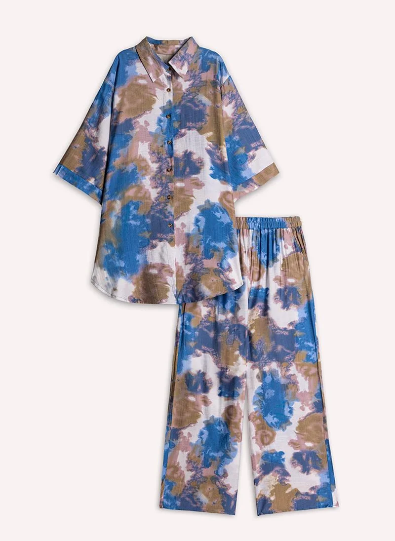 SHAPES ABSTRACT PRINT COMFORT TOP SET