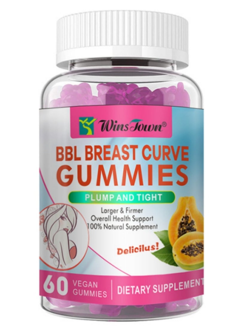 Wins Town Essential for Women's Fitness! 60 - Gummy Pack of Natural Botanical Blend Berry - Flavored Chest Firming and Lifting Gummies. With Multivitamins, Shape Charming Curves, Boost Confidence, and Enhance Workout Results  - Image 3