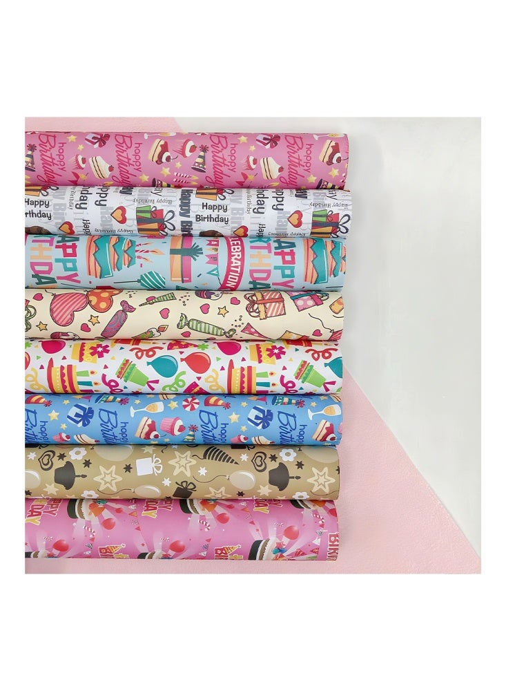 زيمي ١٢ ورقة من ورق تغليف هدايا برسومات ديناصور ووحيد القرن الكرتونية | ٥٢×٧٦ سم، وزن ٨٠ غرام، سميك، بطابع حفلات | هدايا أعياد ميلاد الأطفال، ديكورات الأعياد، حرف إبداعية، لوازم الحفلات - Image 3