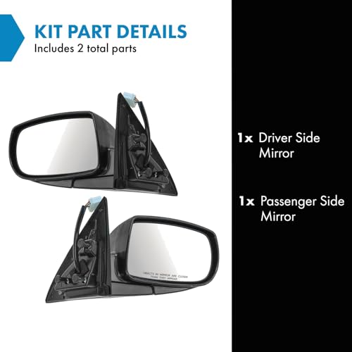 TRQ 2 Piece Driver and Passenger Side Mirror Assembly Set Electric Adjustment Heated No Memory Black Compatible with 2010-2016 Hyundai Genesis Coupe HY1320193 HY1321193 - Image 2
