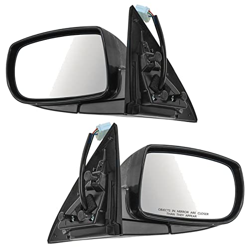 TRQ 2 Piece Driver and Passenger Side Mirror Assembly Set Electric Adjustment Heated No Memory Black Compatible with 2010-2016 Hyundai Genesis Coupe HY1320193 HY1321193 - Image 1