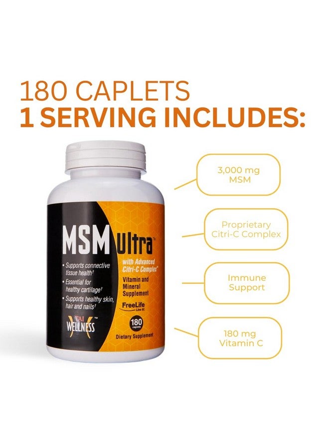 Youngevity Freelife MSM Ultra | 3,000 mg MSM + Proprietary Citri-C Complex Blend + Vitamin C | Ultimate Methylsulfonylmethane Supplement | Bone & Joint Support | 180 Count - Image 4