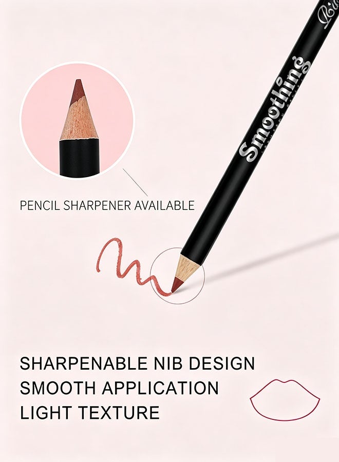 12 Colors Matte Lip Liner Pencil Set, Waterproof Long Lasting High Pigmented Nude Lip Liner, Smooth Application, Sharpenable Lip Makeup Pen for Daily Use - Image 3