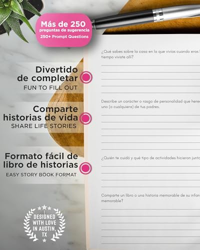 Coco & Lan Mama, comparte tu historia conmigo: 250+ Preguntas, Regalo para Mama personalizado, Feliz día de la Madre, Mejor Regalo de Compleaños y Navidad. (Edición en español/Spanish Edition) - Image 4