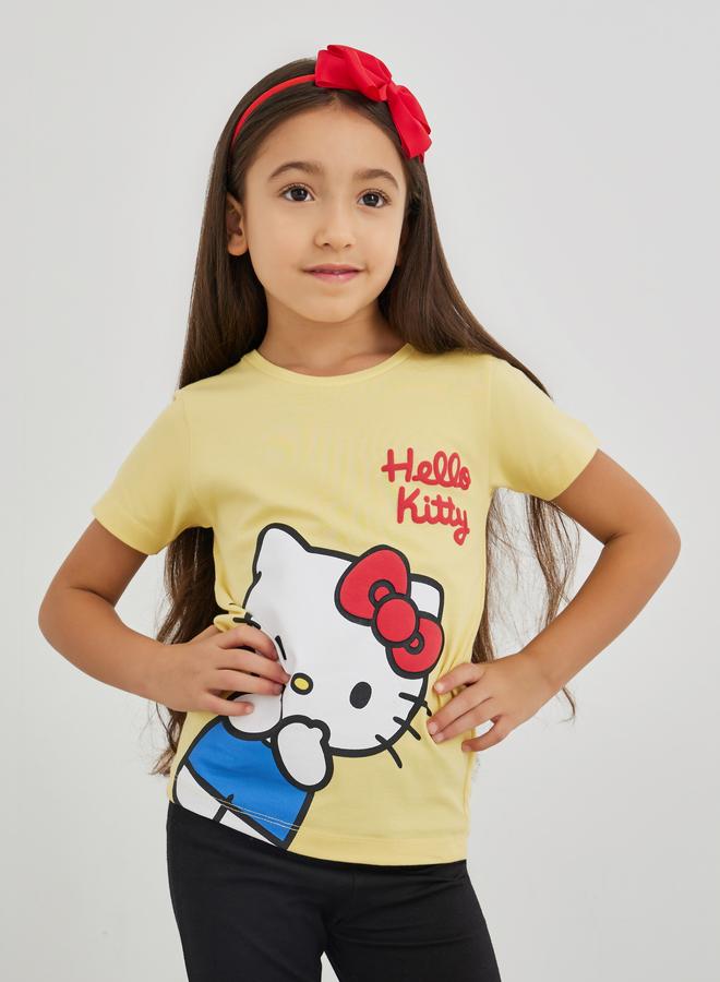 Styli Styli Girls Hello Kitty Print Short Sleeve T-Shirt  - Image 1