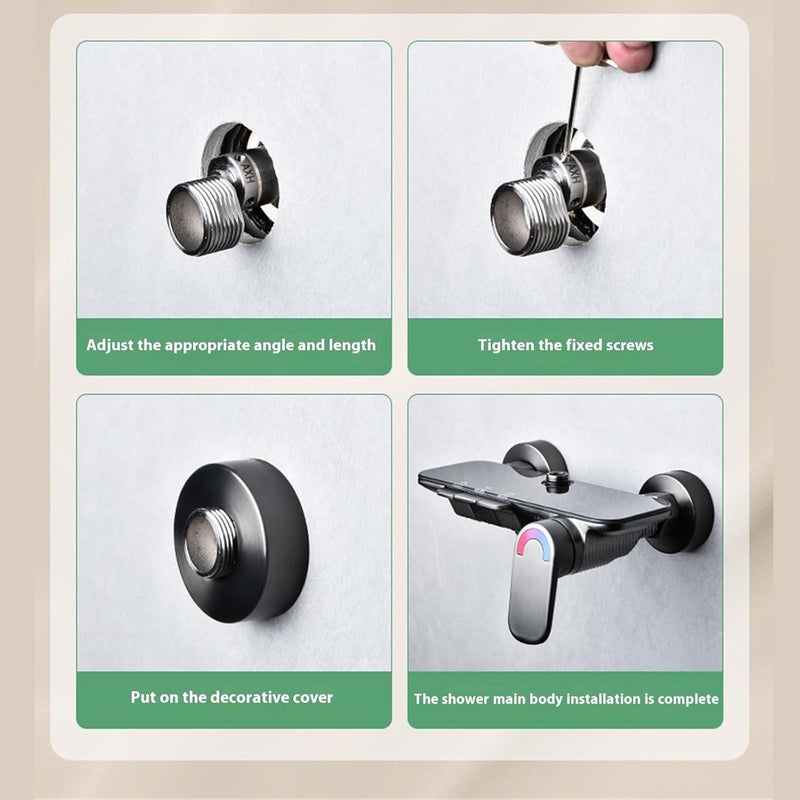 Shower Fixture Adapters Wall Mounted Shower Faucet Adapters Stainless Steels Angled Curved Foot Bathroom Accessories Stainless Steels Angled Curved Foot - Image 2