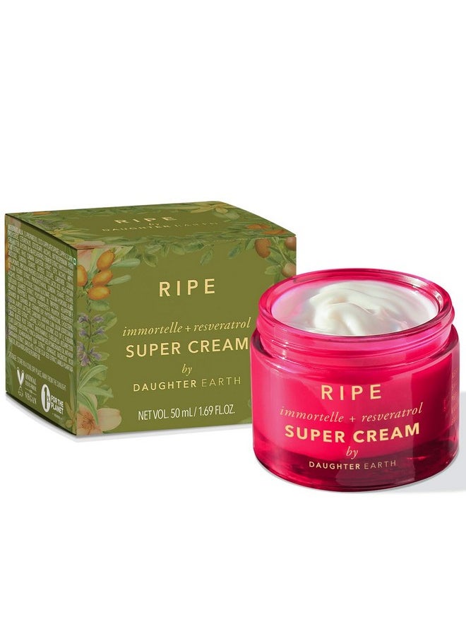 DAUGHTER EARTH Ripe Super Cream Moisturiser Immortelle + Resveratrol For Menopause Hormonal Skin & Estrogen Free With Peptides, Ceramides & Red Clover | Targets Firmness, Lines & Wrinkles - 50 Ml  - Image 1