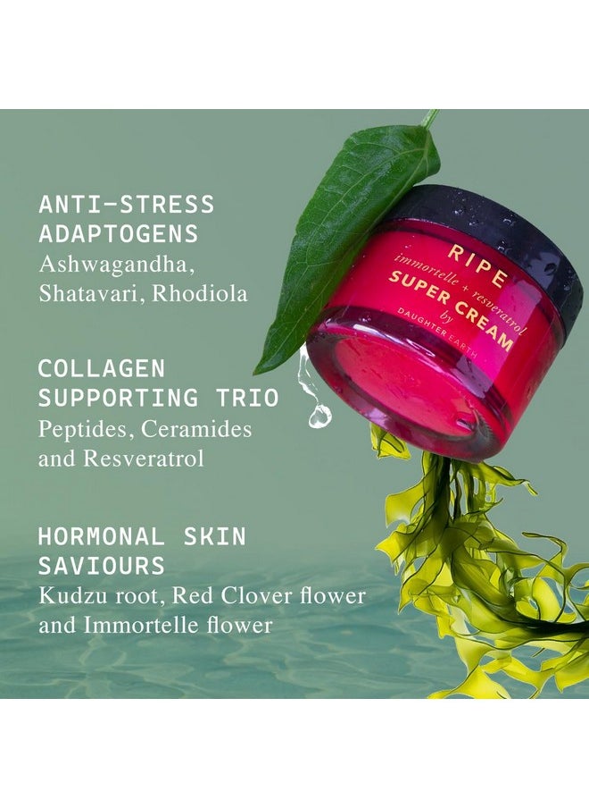 DAUGHTER EARTH Ripe Super Cream Moisturiser Immortelle + Resveratrol For Menopause Hormonal Skin & Estrogen Free With Peptides, Ceramides & Red Clover | Targets Firmness, Lines & Wrinkles - 50 Ml  - Image 4